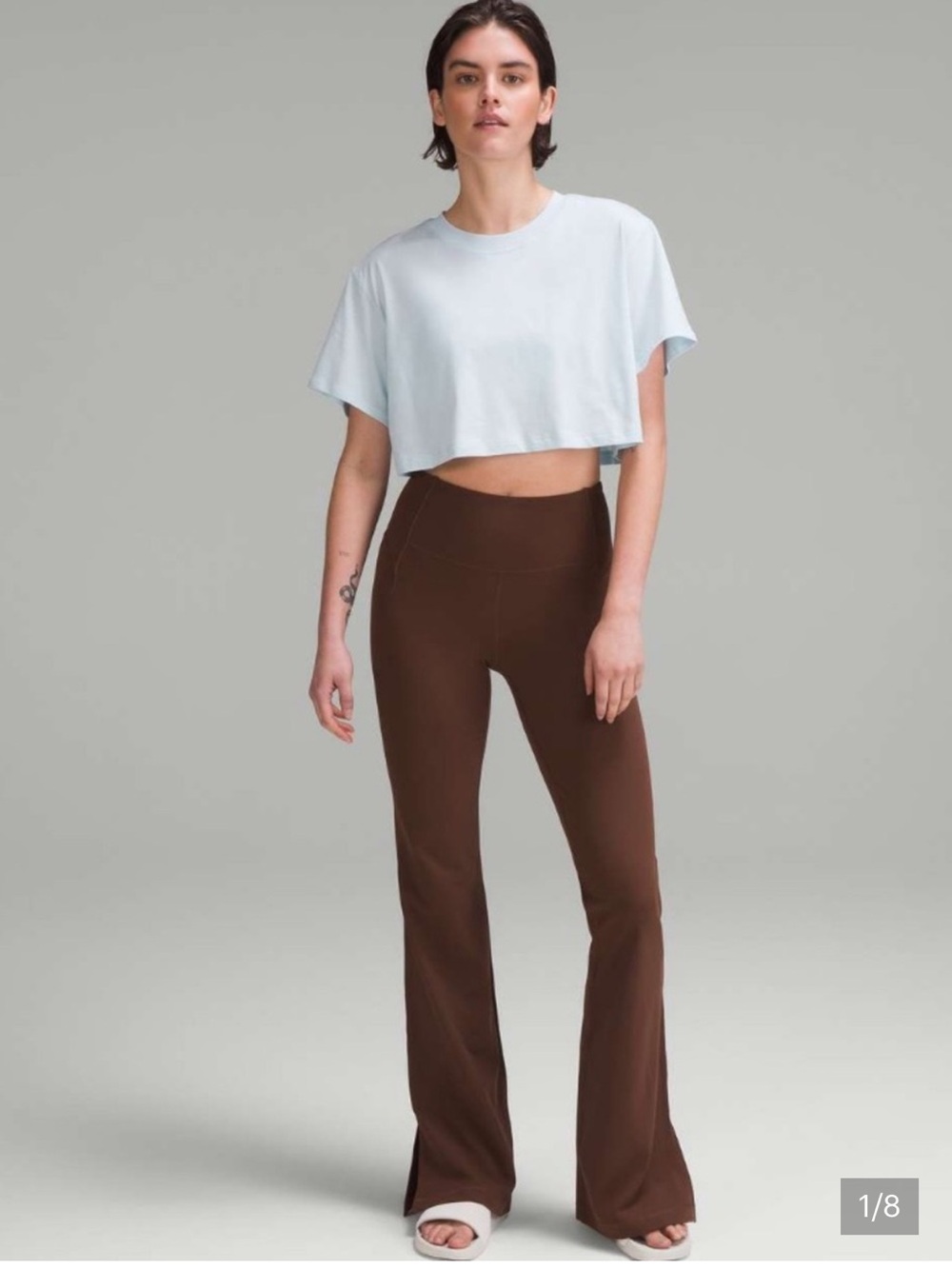 lululemon all yours cropped tee light blue